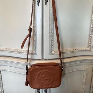 Brown Crossbody Bag with Logo